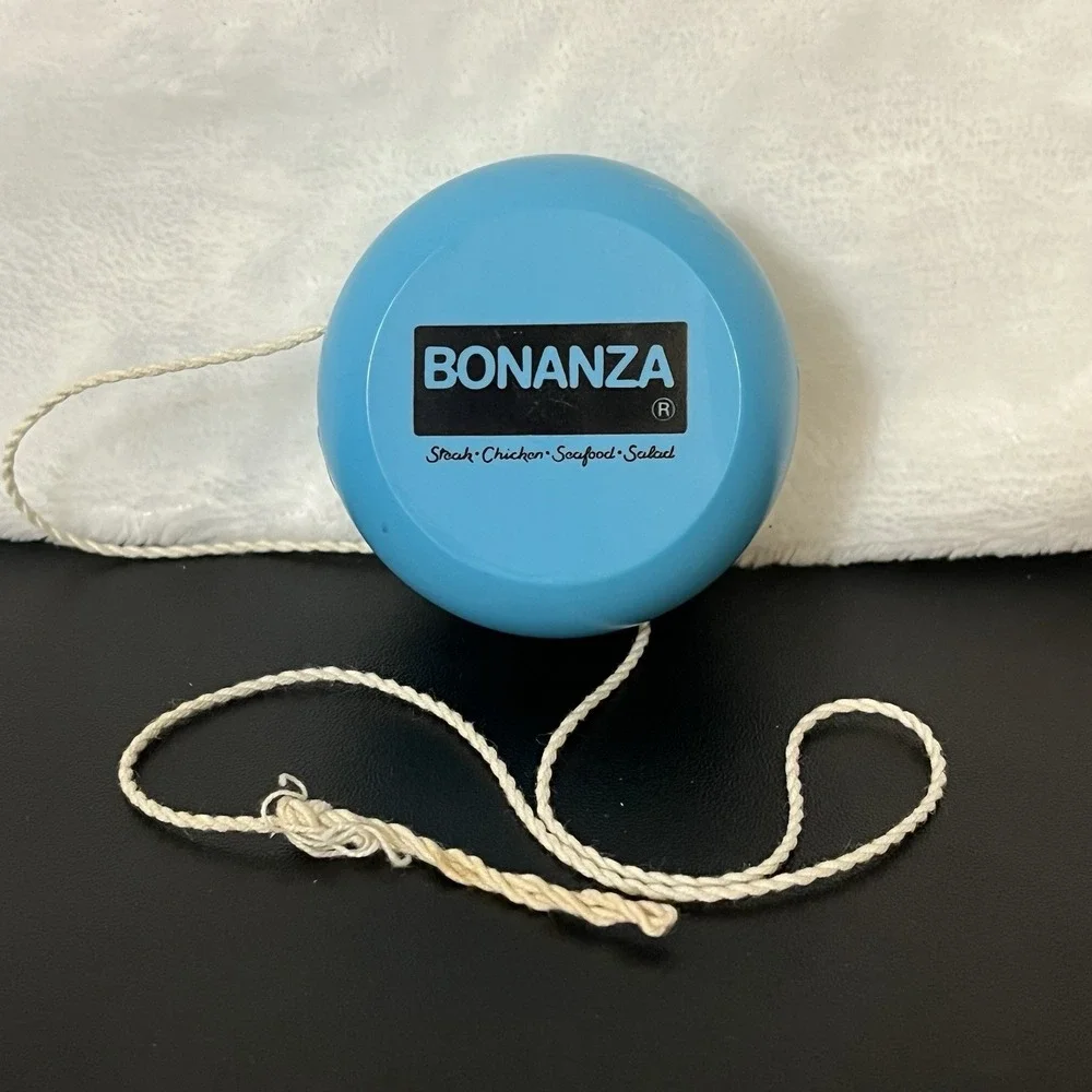 RARE Vintage Bonanza Steakhouse Restaurant Advertising YO-YO Yo Yo Blue Plastic